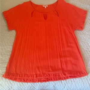UMGEE ORANGE BOHO TOP SIZE LARGE LINEN BLEND